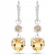  Prana silver earrings with crystals 3.2 cm