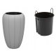  Flowerpot Lamela, 40 cm x 40 x 60 cm, diameter 40 cm, plastic in the colors grey and silver