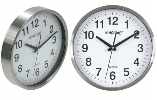  Kinghoff silver wall clock, 30 cm