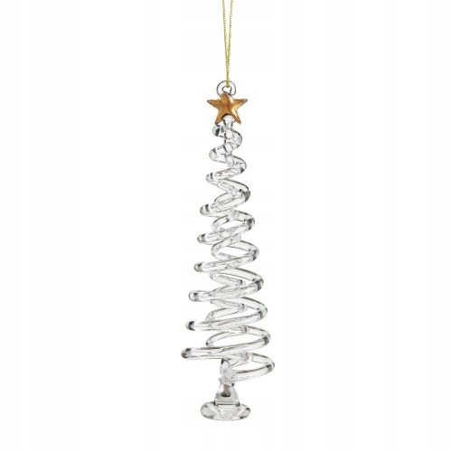  CHRISTMAS TREE pendant made of glass with golden star, 14 cm, VILLA ITALIA