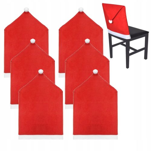  6x CHAIR COVERS WITH SANTA CLAUS HAT