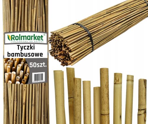 Garden posts for plants Rolmarket bamboo pole 180 cm x 14 mm 50 pcs.