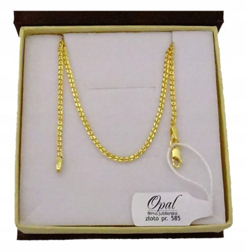  GOLD CHAIN 585 FASHIONABLE MONA LISA 45 cm + ENGRAVING DEDICATION FOR A GIFT