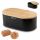  Tadar Iconic Bread Bin with Board, Black Steel