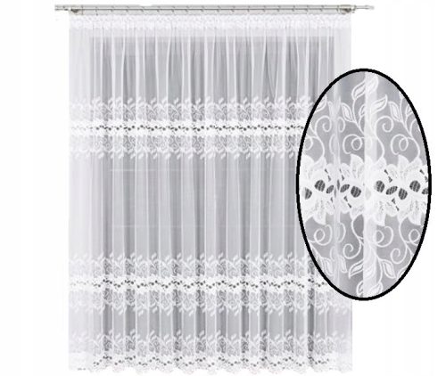  White Jacquard Curtain 230 x 600 cm BT648107 CURTAIN