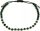  Gold bracelet 585 gold and dark green balls on black string 14kt