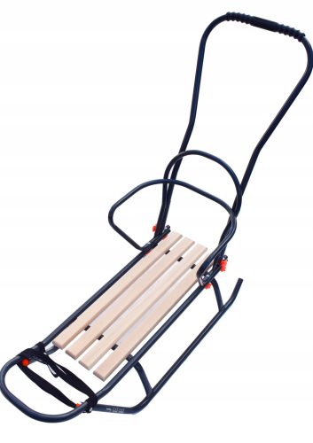  STRONG METAL SLED JEE M FOR CHILDREN WITH BACKREST AND PUSHER