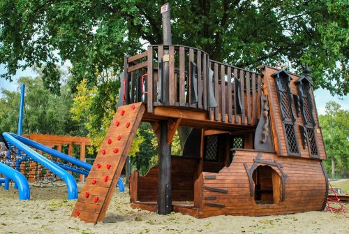 WRECK pirate ship made of wood, PLAYGROUND for CHILDREN PZ23