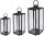 LANTERNS, LAMPS, GARDEN CANDLEHOLDERS, GRANES, SET OF 3, MATT BLACK