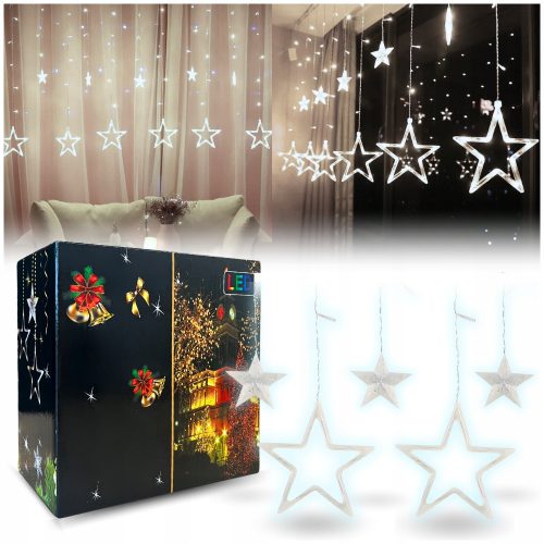  LED LIGHT CURTAIN WITH SNOWFLAKE PENDANT LIGHTS