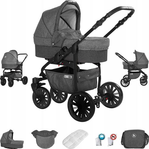  Friedrich Hugo Berlin Grey Night 4in1 Stroller