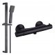 Aveeo Borg surface-mounted shower set + TERMO 01-BL series black shower fitting