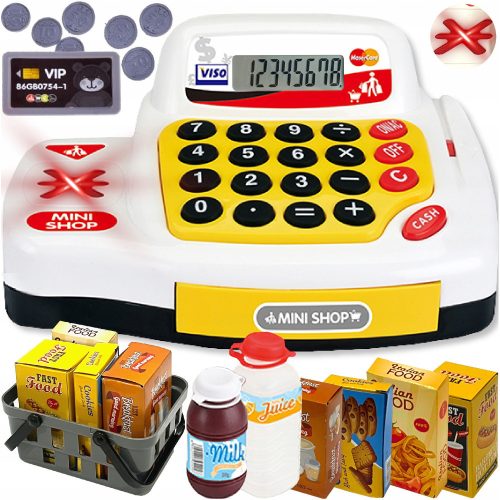  Shop Cash Register for Children, EDUCATIONAL CALCULATOR, SCANNER + Accessories