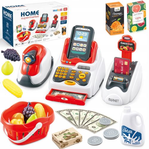  LARGE SHOP CASH REGISTER FOR CHILDREN CALCULATOR BASKET MONEY MATADI