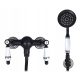  Wall-mounted two-handle shower faucet, black