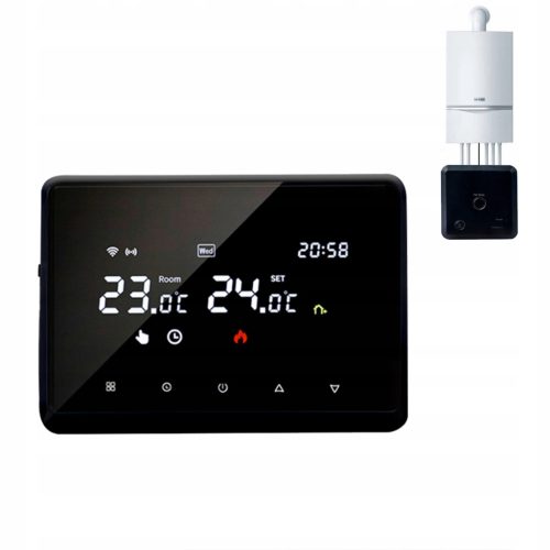  Digital WIFI Radio Thermostat TUYA USB or Battery Powered Black