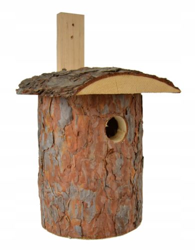  Nesting box made of pine wood for birds, natural hole