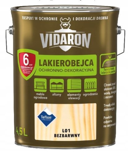  VIDARON Protective Varnish Stain 4.5L Colorless L01