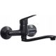 Deante Boro black wall-mounted basin faucet