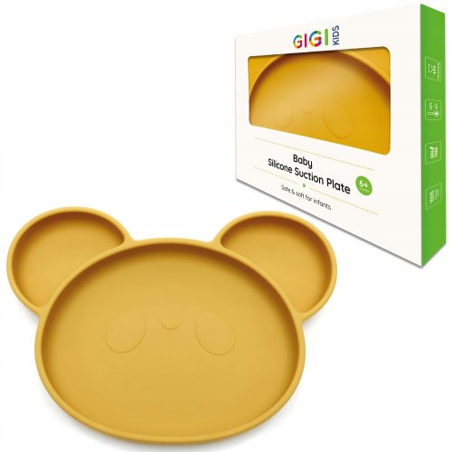  Gigi Kids Plate, yellow silicone