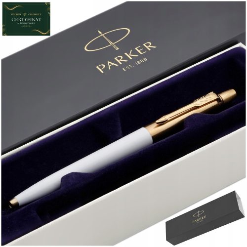  ELEGANT GOLD PARKER BALLPOINT PEN WHITE 24 KARAT + GIFT CERTIFICATE