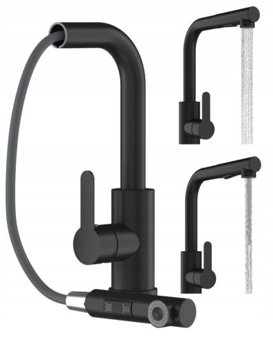 Granitan EBRO black standing kitchen faucet