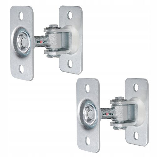 SET 2X DOUBLE-SIDED HINGE M12 ADJUSTABLE SCREW PLATE FOR GATES