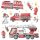  Wall Sticker Fire Department Fire Engine Fireman