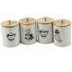 Food Container CONTAINER SET 4-piece Coffee-Tea-Sugar-Salt SET MADE OF WHITE CONTAINERS