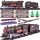  TRAIN ELECTRIC TRAIN for children Steam locomotive 5 cars Station tracks 325 cm