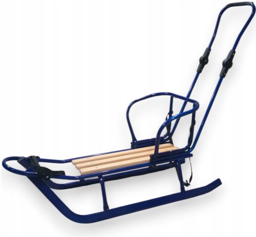  Children's sled with backrest and adjustable pusher