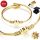  WOMEN'S GOLD 585 BRACELET WITH A HEART WITH A NAME ENGRAVING AS A GIFT FOR YOUR WIFE