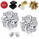  WOMEN'S SILVER EARRINGS CRYSTALS STUDS 925 AS A GIFT ENGRAVING FOR YOUR WIFE