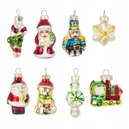  CHRISTMAS BALLS MADE OF GLASS, 8 PIECE CHRISTMAS FIGURINES HOLIDAYS