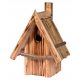 Boxes (houses) and birdhouses NEST BOX FOR BIRDS Wren, SOLID BURNT PINE, ROOF MADE OF REED