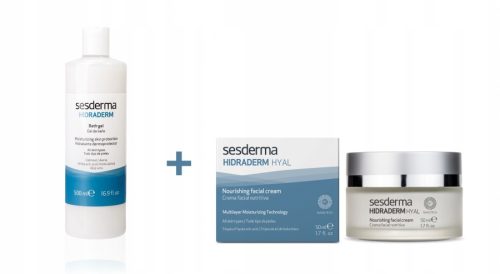 HIDRADERM Skincare Set: Bath Gel 500 ml & HYAL Body Lotion 400 ml by Sesderma