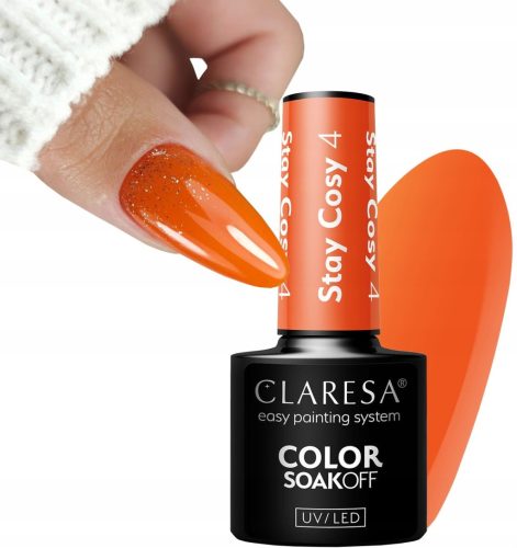  CLARESA ORANGE PUMPKIN HYBRID NAIL POLISH STAY COSY 4