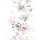 Pink floral vinyl wallpaper in watercolor style on a light nonwoven background