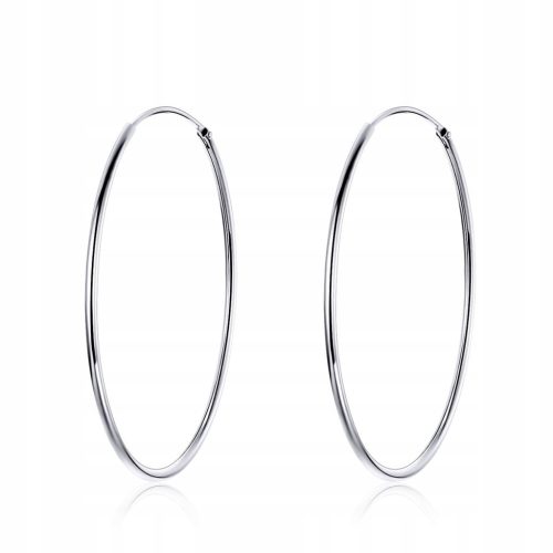  Silver earrings - Thin hoops (ø 4 cm)