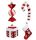  CHRISTMAS BALL SET, UNBREAKABLE, FOR THE CHRISTMAS TREE, RED CANDY, 4 PIECE