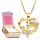  Gold Necklace Chain Heart Mother with Child in the Heart for Mom + PRINT