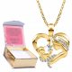  Gold Necklace Chain Heart Mother with Child in the Heart for Mom + PRINT