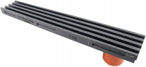 Linear external drainage: comb trough channel with floor drain