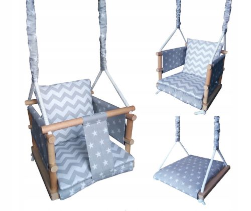 Wooden swing 3in1 for a baby/child belt for the garden