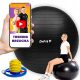  DrFit 85 cm exercise and rehabilitation ball with pump, black