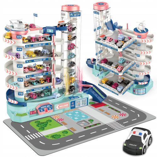  INTERACTIVE CAR TRACK PARKING CARS SPRINGS HELICOPTER SLIDE