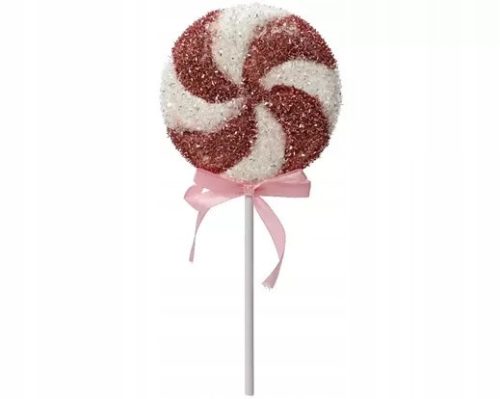  Lollipop with bow, white and red decoration, 30 cm