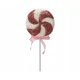  Lollipop with bow, white and red decoration, 30 cm