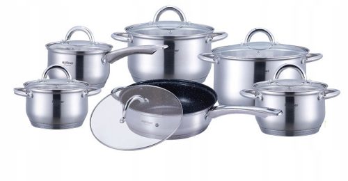 Hoffner pot set, stainless steel, 12-piece