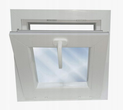 WHITE PVC WINDOW 500X500, TILTABLE